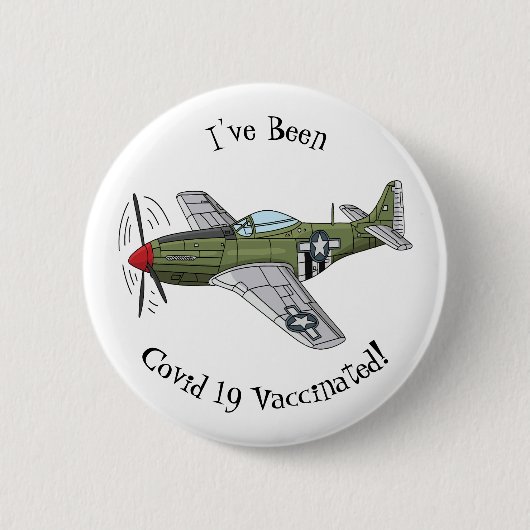 Abbildung des militärischen Flugzeug Cartoon Button (Vorderseite)