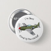 Abbildung des militärischen Flugzeug Cartoon Button (Vorne & Hinten)