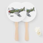 Abbildung des militärischen Flugzeug Cartoon Fächer (Vorne und Hinten)