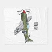 Abbildung des militärischen Flugzeug Cartoon Fleecedecke (Vorderseite (Horizontal))