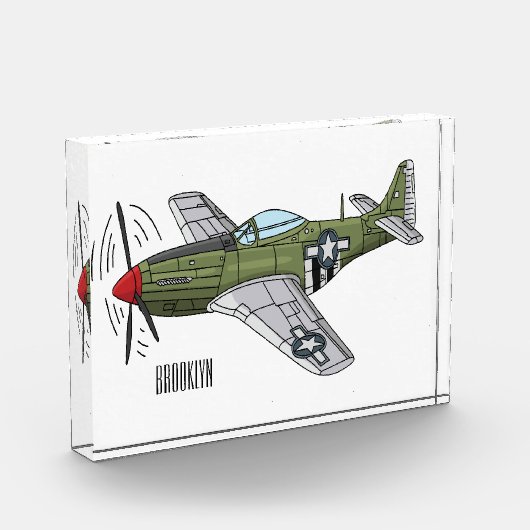 Abbildung des militärischen Flugzeug Cartoon Fotoblock (Links)