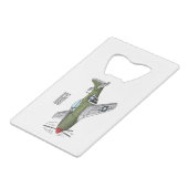 Abbildung des militärischen Flugzeug Cartoon Geldbeutel Flaschenöffner (Vorderseite Schrägansicht)