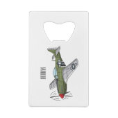 Abbildung des militärischen Flugzeug Cartoon Geldbeutel Flaschenöffner (Rückseite)