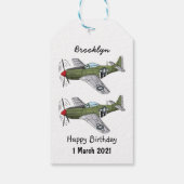 Abbildung des militärischen Flugzeug Cartoon Geschenkanhänger (Rückseite)