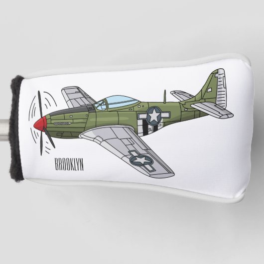 Abbildung des militärischen Flugzeug Cartoon Golf Headcover (Vorderseite)
