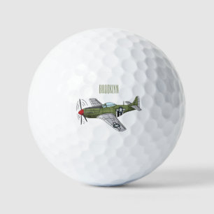 Abbildung des militärischen Flugzeug Cartoon Golfball