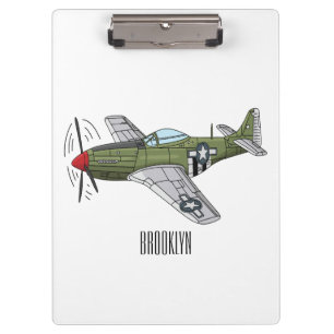 Abbildung des militärischen Flugzeug Cartoon Klemmbrett