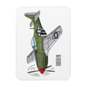 Abbildung des militärischen Flugzeug Cartoon Magnet (Vertikal)