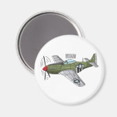 Abbildung des militärischen Flugzeug Cartoon Magnet (Vorderseite/Rückseite)
