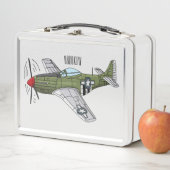 Abbildung des militärischen Flugzeug Cartoon Metall Brotdose (Beispiel)