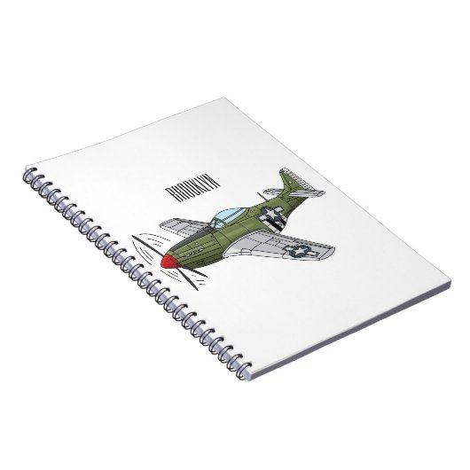 Abbildung des militärischen Flugzeug Cartoon Notizblock (Rechte Seite)