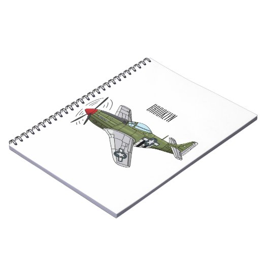 Abbildung des militärischen Flugzeug Cartoon Notizblock (Linke Seite)