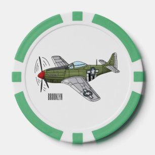 Abbildung des militärischen Flugzeug Cartoon Pokerchips
