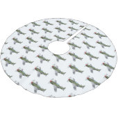 Abbildung des militärischen Flugzeug Cartoon Polyester Weihnachtsbaumdecke (Schrägansicht)