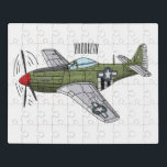 Abbildung des militärischen Flugzeug Cartoon Puzzle<br><div class="desc">Abbildung des militärischen Flugzeug Cartoon</div>