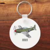 Abbildung des militärischen Flugzeug Cartoon Schlüsselanhänger (Vorderseite)