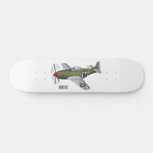 Abbildung des militärischen Flugzeug Cartoon Skateboard