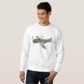 Abbildung des militärischen Flugzeug Cartoon Sweatshirt (Vorne ganz)