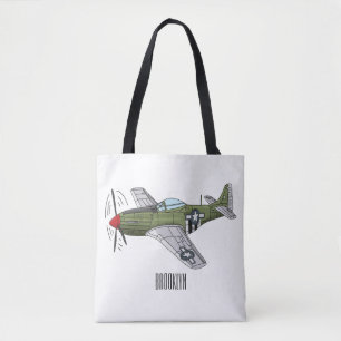 Abbildung des militärischen Flugzeug Cartoon Tasche