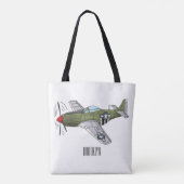 Abbildung des militärischen Flugzeug Cartoon Tasche (Rückseite)