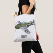 Abbildung des militärischen Flugzeug Cartoon Tasche (Von Nahem)