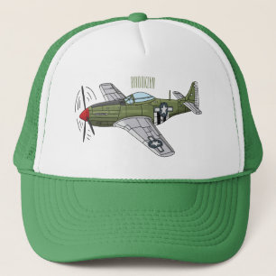 Abbildung des militärischen Flugzeug Cartoon Truckerkappe