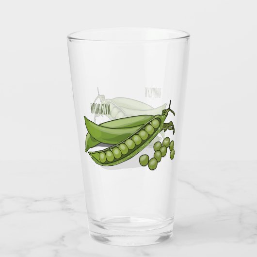 Abbildung des Pea-Cartoon Glas (Rückseite)