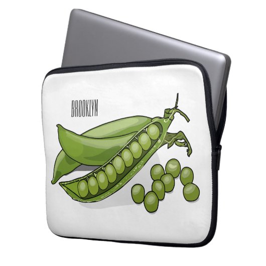 Abbildung des Pea-Cartoon Laptopschutzhülle (Vorderseite Links)