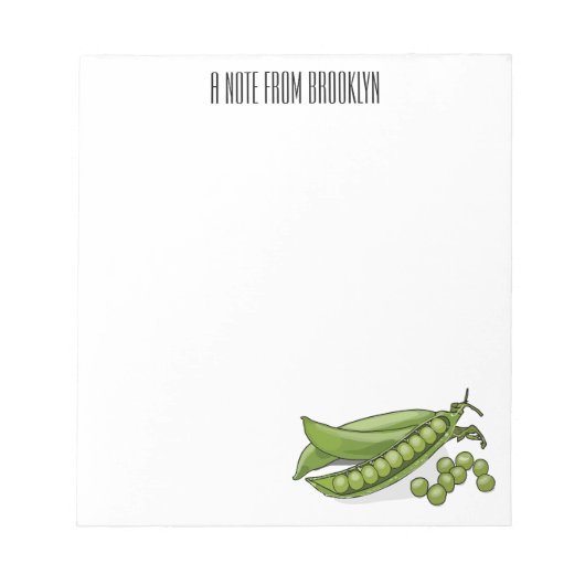 Abbildung des Pea-Cartoon Notizblock (Vorderseite)