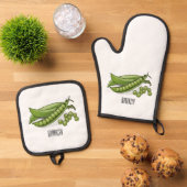 Abbildung des Pea-Cartoon Ofenhandschuh & Topflappen-Set (Oben Unten)