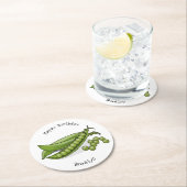 Abbildung des Pea-Cartoon Runder Pappuntersetzer (Vor Ort)