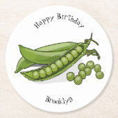 Abbildung des Pea-Cartoon Runder Pappuntersetzer (Vorderseite)