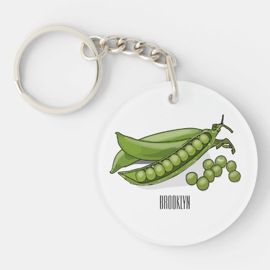 Abbildung des Pea-Cartoon Schlüsselanhänger (Vorderseite)