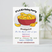 Abbildung des Potato-Chip-Cartoon Einladung (Stehend Vorderseite)