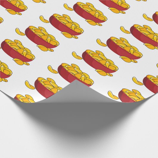 Abbildung des Potato-Chip-Cartoon Geschenkpapier (Ecke)
