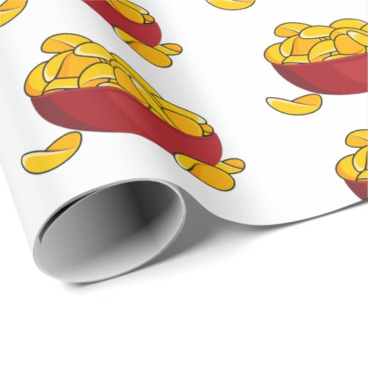 Abbildung des Potato-Chip-Cartoon Geschenkpapier (Rolleneckpunkt)
