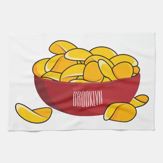 Abbildung des Potato-Chip-Cartoon Geschirrtuch (Horizontal)