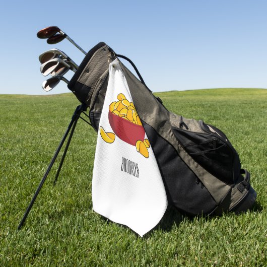 Abbildung des Potato-Chip-Cartoon Golfhandtuch (Gras)