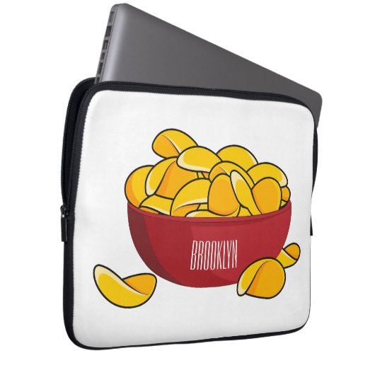 Abbildung des Potato-Chip-Cartoon Laptopschutzhülle (Vorne Rechts)