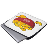 Abbildung des Potato-Chip-Cartoon Laptopschutzhülle (Vorne Knopf)