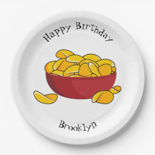 Abbildung des Potato-Chip-Cartoon Pappteller