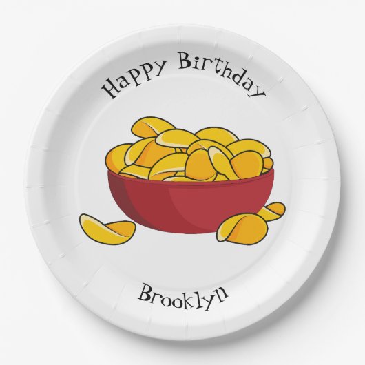 Abbildung des Potato-Chip-Cartoon Pappteller (Vorderseite)