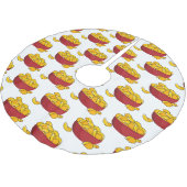 Abbildung des Potato-Chip-Cartoon Polyester Weihnachtsbaumdecke (Schrägansicht)