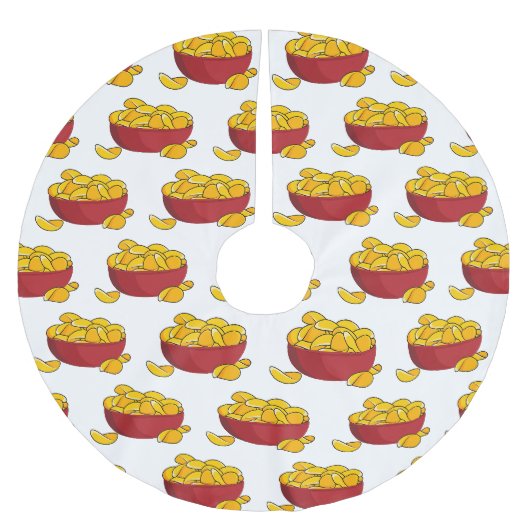Abbildung des Potato-Chip-Cartoon Polyester Weihnachtsbaumdecke (Vorderseite)