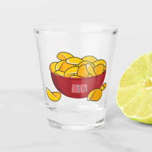 Abbildung des Potato-Chip-Cartoon Schnapsglas