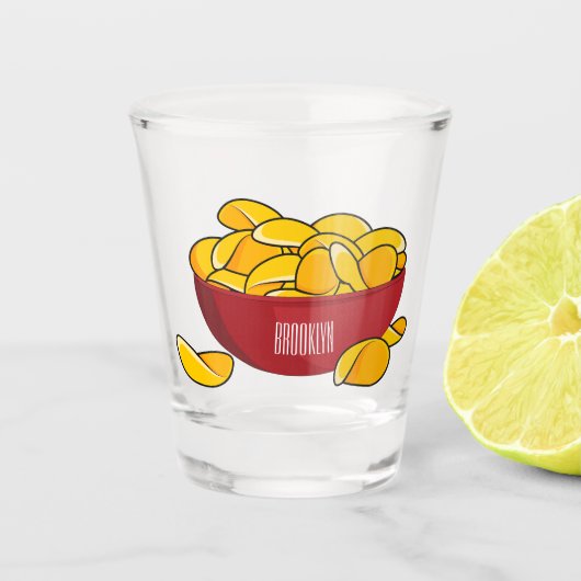 Abbildung des Potato-Chip-Cartoon Schnapsglas (Vorderseite)