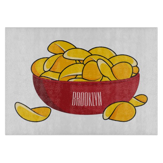 Abbildung des Potato-Chip-Cartoon Schneidebrett (Vorderseite)