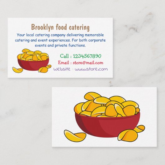 Abbildung des Potato-Chip-Cartoon Visitenkarte (Vorne/Hinten)