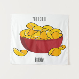 Abbildung des Potato-Chip-Cartoon Wandteppich