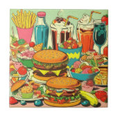 Abbildung des Retro Food Comic Fliese (Vorderseite)